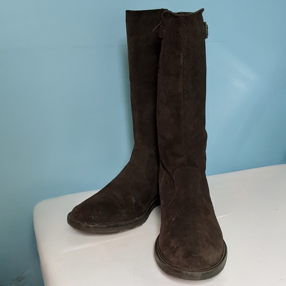 Lands' End Dark Brown Leather Tall Boots Size 7